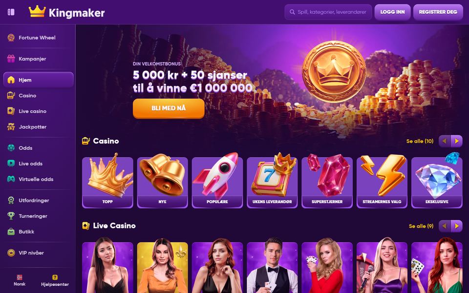 Kingmaker Casino — lobby